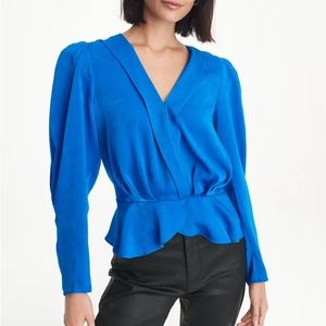 DNKY Blue Peplum Top